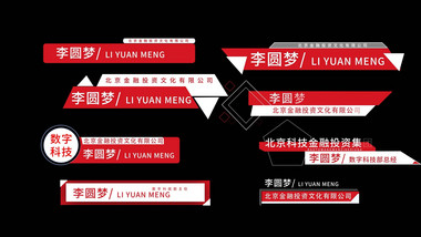 党政简约科技人名条字幕条字幕花字