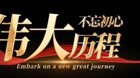 红绸党政角标动画展示字幕花字