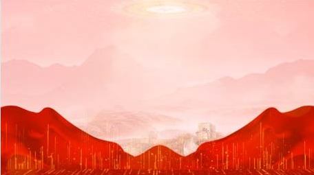 大气党政红绸粒子背景AE模板