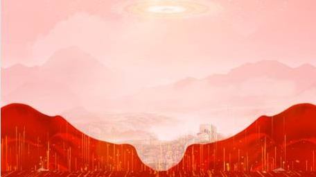 大气党政红绸粒子背景AE模板