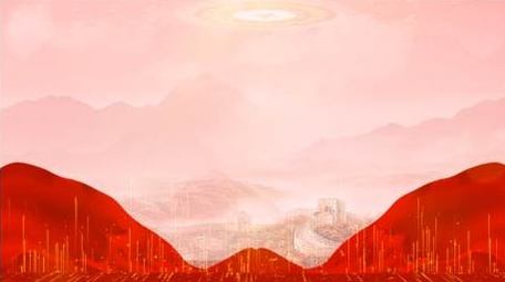 大气党政红绸粒子背景AE模板