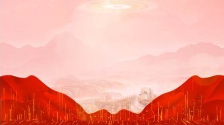 大气党政红绸粒子背景AE模板