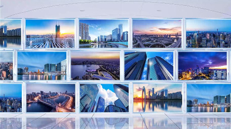 清透商务科技立体空间企业照片墙AE模版