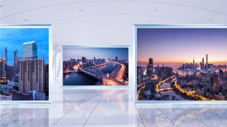 清透商务科技立体空间企业照片墙AE模版