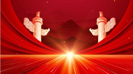 大气恢弘党政红绸粒子背景视频