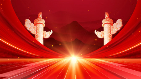 大气恢弘党政红绸粒子背景视频