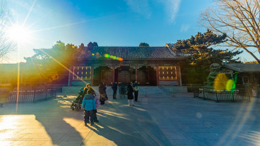 北京地标建筑颐和园拍照打卡人流延时实拍