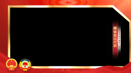 <strong>党政</strong>党建两会红绸采访边框背景视频