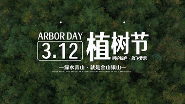 实拍背景植树节标题片头AE模板