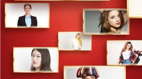 妇女节红色<strong>党政图文</strong>汇聚片头AE模板