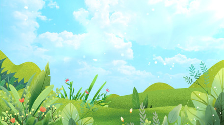 唯美绿色植树造林卡通背景视频