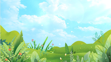 唯美绿色植树造林卡通背景视频