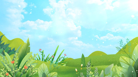唯美绿色植树造林卡通背景视频