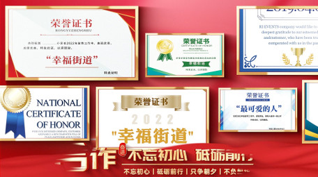 大气荣誉证书展示<strong>图文</strong>照片墙AE模版