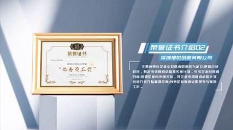 三维光影空间证书图文展示AE模板