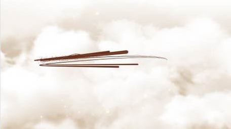 清新云层穿梭水墨标题AE模板