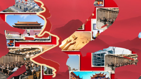 快速闪现照片墙汇聚标题AE模板