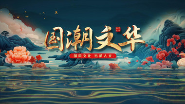 国潮片头古风文字动画片头AE模版