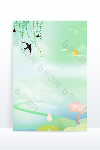 中国风立夏夏季节气荷花背景图片