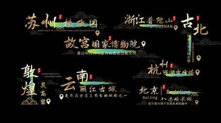 国风字幕条古风水墨地名字幕花字