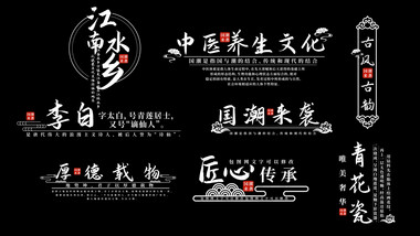 大气简洁设计感复古字幕花字
