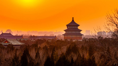<strong>北京</strong>天坛夕阳落日延时实拍