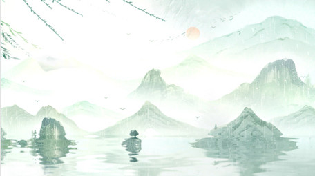 清新清明古风水墨片头视频AE模版