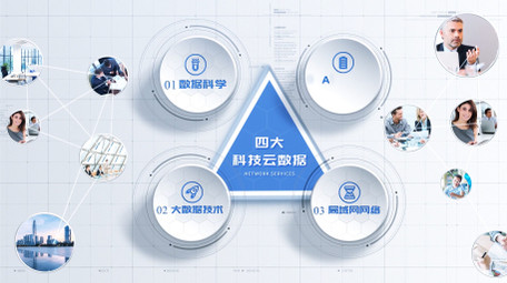 简洁科技信息分类商务应用分类结构AE模板