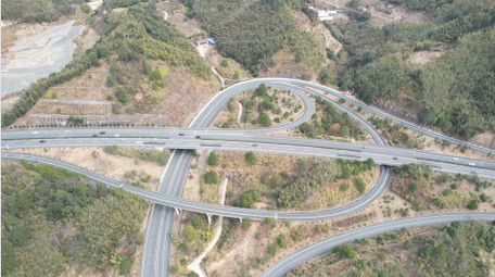 高速公路立交桥车流繁忙4k航拍