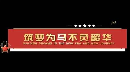 红色党政字幕条动画字幕花字