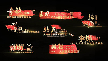 党政丝绸人名字幕条字幕花字