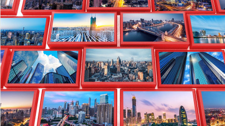 红色党建立体照片墙多图展示AE模版