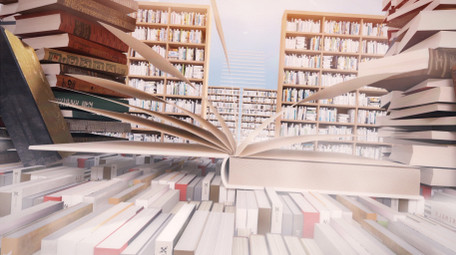 创意图书馆读书书籍阅读三维片头AE模板