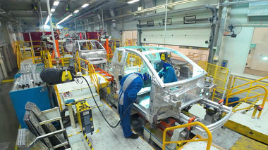 汽车工业生产制造流水线4K实拍