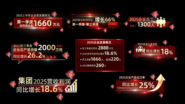 大气简洁党政数据字幕条AE模版