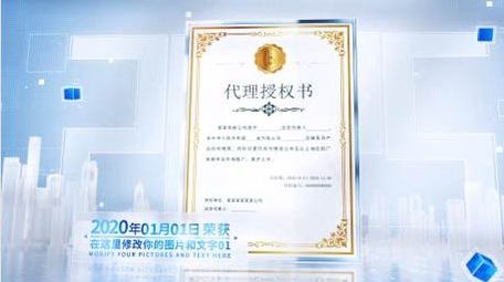 光影企业证书图文项目介绍AE模板