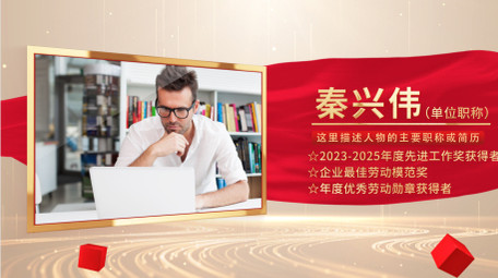 <strong>党政</strong>红绸人物介绍AE模板