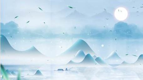 蓝色唯美古风意境背景视频