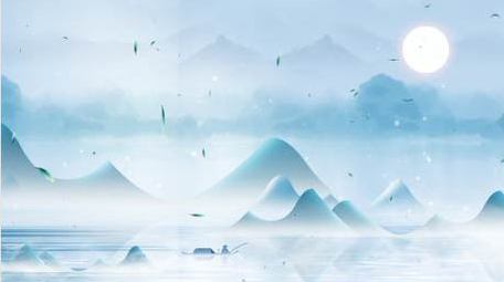 蓝色唯美古风意境背景视频