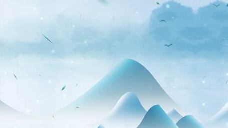 蓝色唯美古风意境背景视频