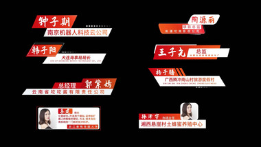 完成0红色党政人名字幕条动画字幕花字