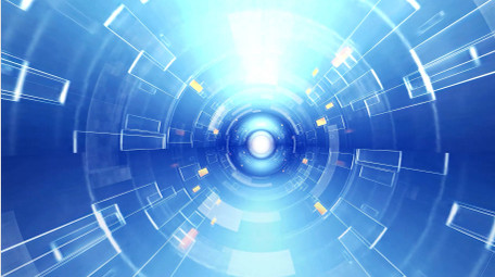 蓝色科技圆形空间穿梭背景视频