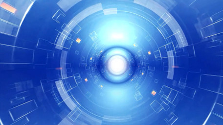 蓝色科技圆形空间穿梭背景视频
