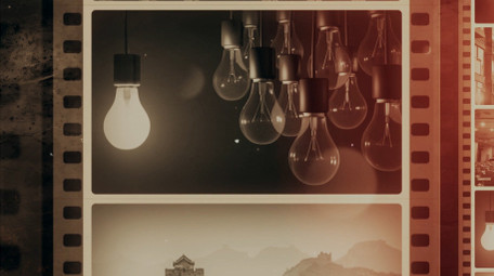 复古胶片质感历史图文片头AE模版