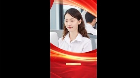 简洁红绸<strong>党政</strong>人物介绍竖版视频