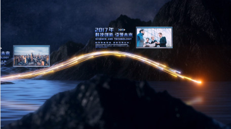 大气企业光线时间轴图文开场片头AE模板