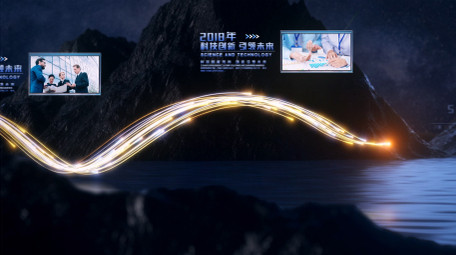 大气企业光线时间轴图文开场片头AE模板