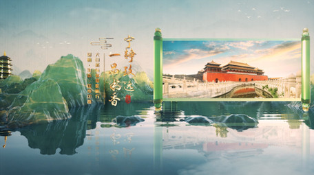 中国风清透古风卷轴<strong>图文</strong>展示AE模板