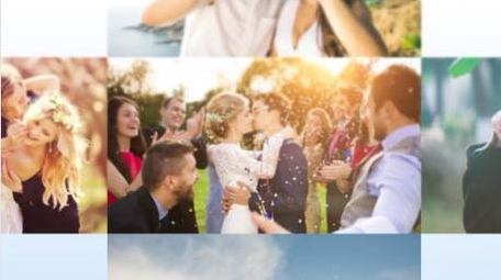 唯美光影图片汇聚照片墙片头AE模板