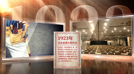 玻璃切割复古历史图文宣传片AE模版